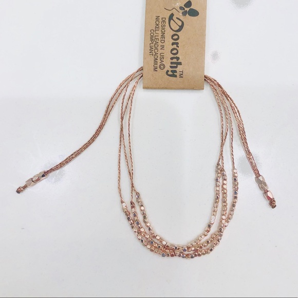 NWT Rose Gold Adjustable Bracelet with Beads - Picture 2 of 7